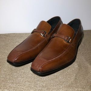 Mens Stacy Adams size 10 slip on dress shoes light brown/ tan